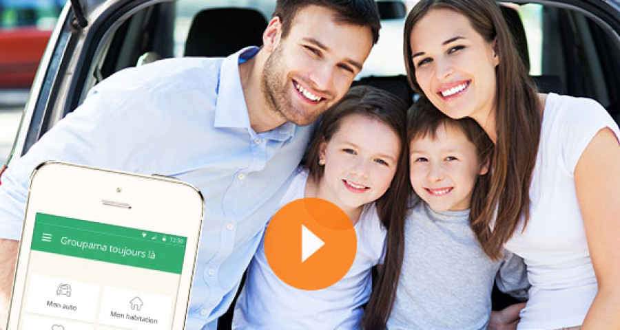 VisuelAuto de l'appli mobile Groupama